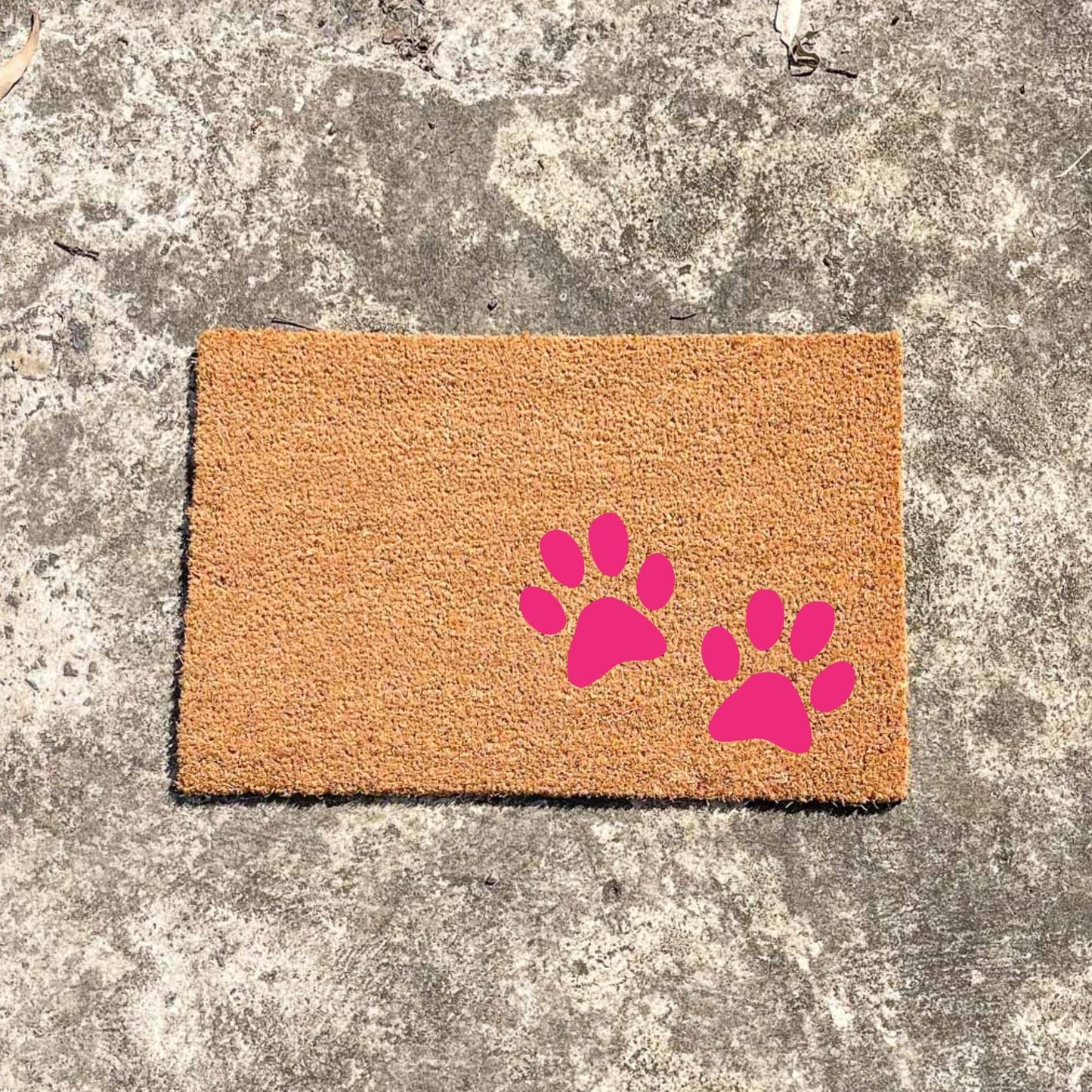 Pink paw prints doormat, cutesy doormat, custom doormat, personalised doormat