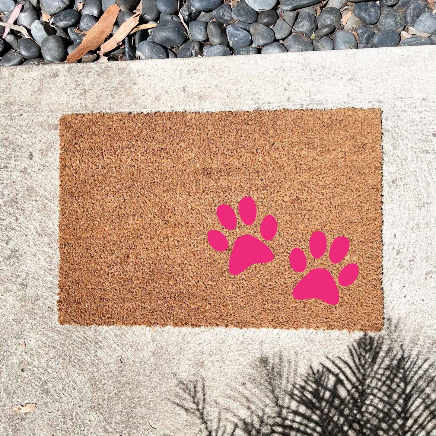 Pink paw prints doormat, cutesy doormat, custom doormat, personalised doormat