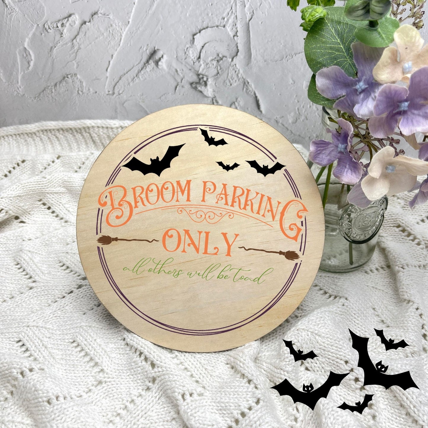 Broom parking only sign, Halloween Decor, Spooky Vibes, hocus pocus sign, trick or treat decor, haunted house h19