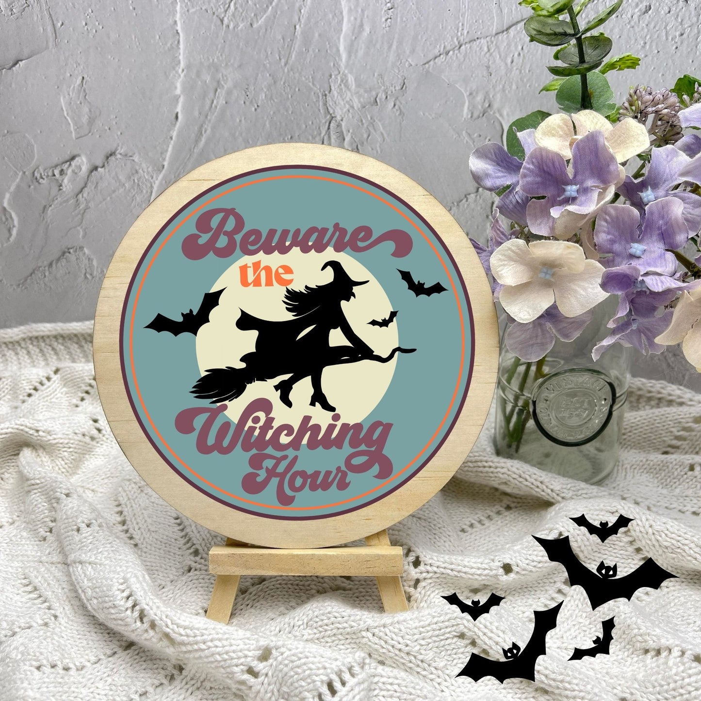 The witching hour sign, Halloween Decor, Spooky Vibes, hocus pocus sign, trick or treat decor, haunted house h21