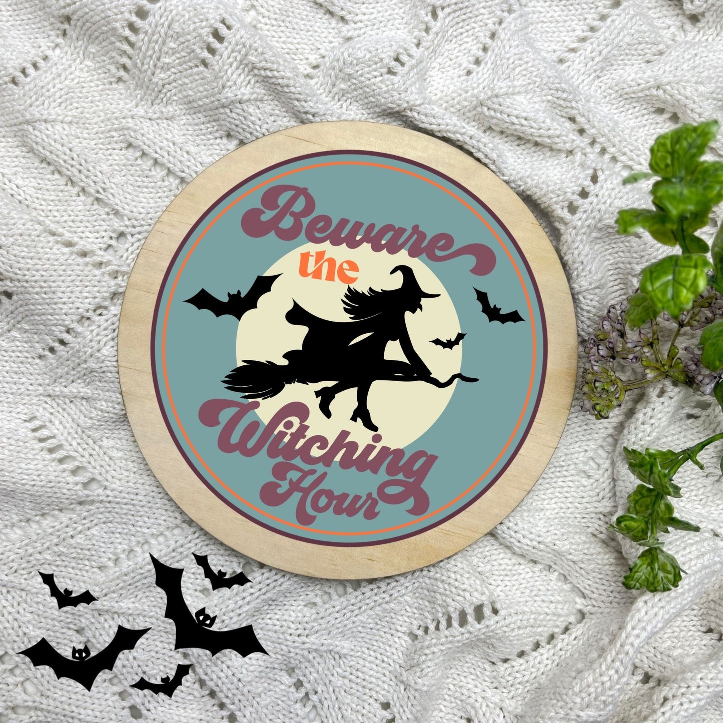 The witching hour sign, Halloween Decor, Spooky Vibes, hocus pocus sign, trick or treat decor, haunted house h21
