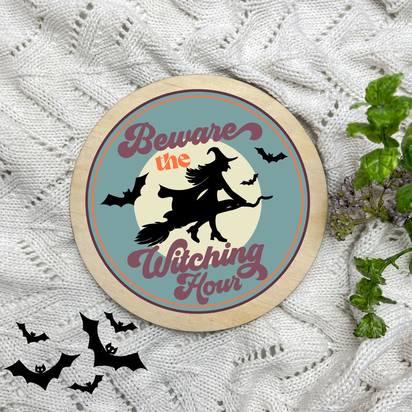 The witching hour sign, Halloween Decor, Spooky Vibes, hocus pocus sign, trick or treat decor, haunted house h21