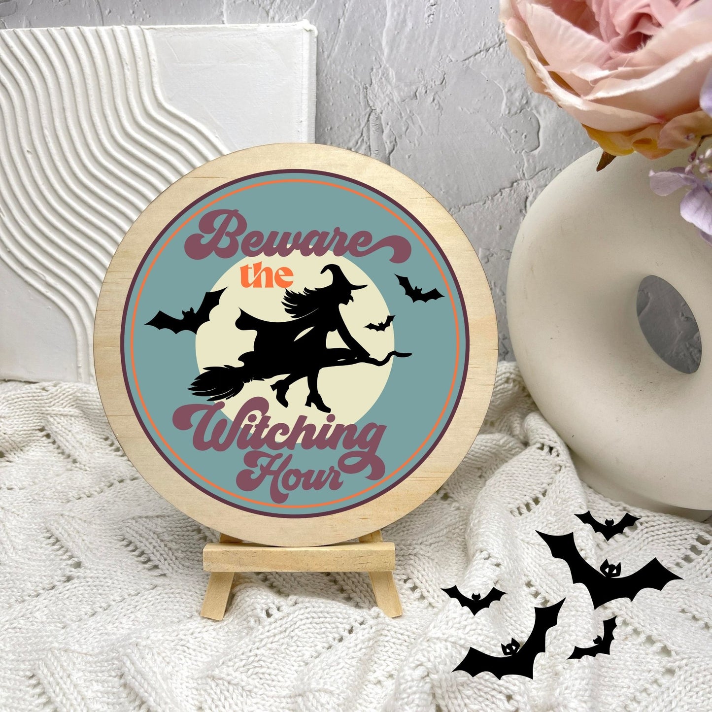 The witching hour sign, Halloween Decor, Spooky Vibes, hocus pocus sign, trick or treat decor, haunted house h21