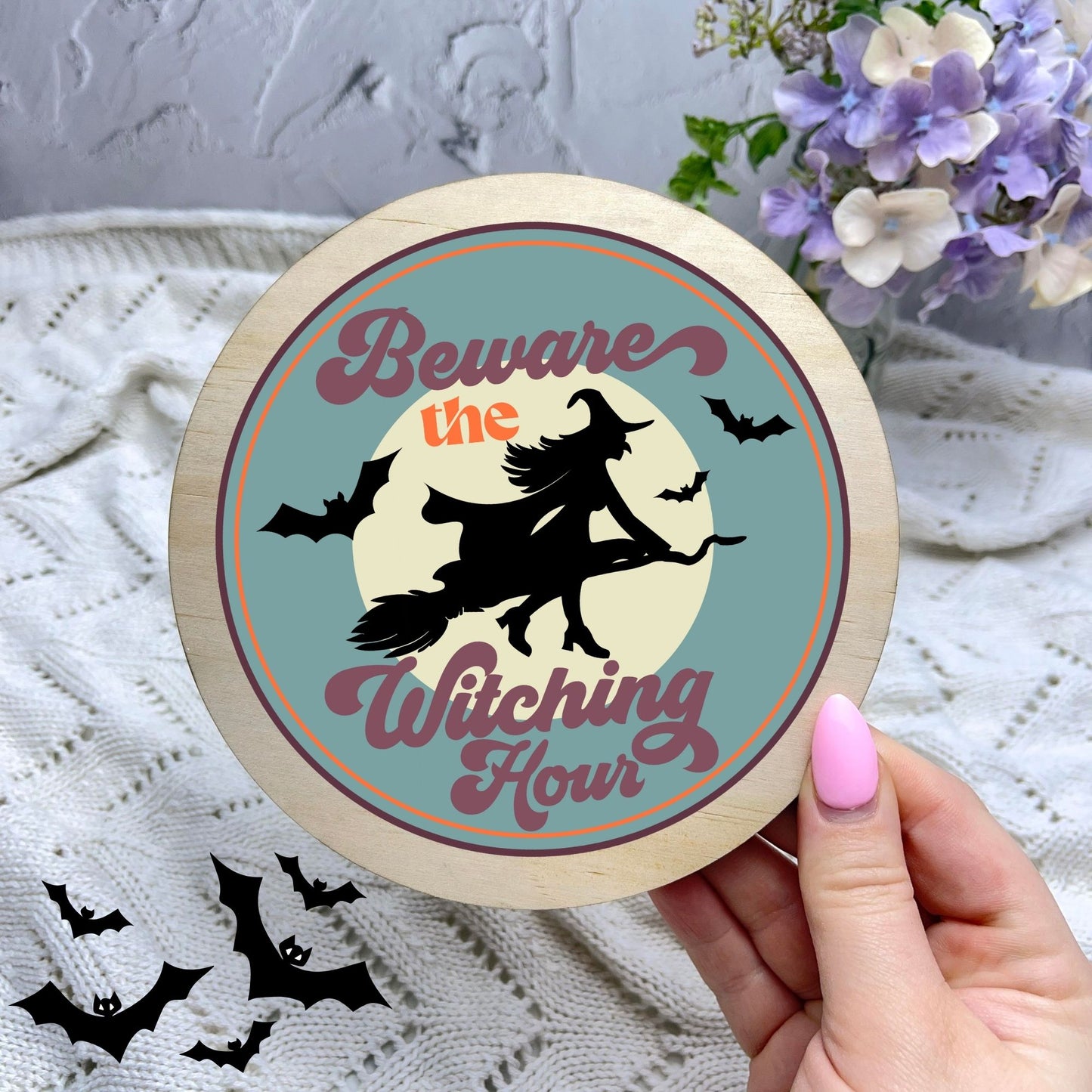 The witching hour sign, Halloween Decor, Spooky Vibes, hocus pocus sign, trick or treat decor, haunted house h21