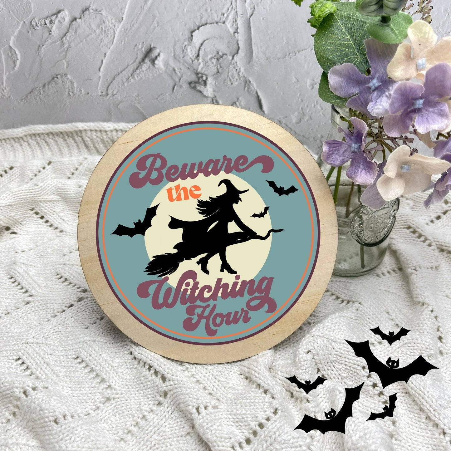 The witching hour sign, Halloween Decor, Spooky Vibes, hocus pocus sign, trick or treat decor, haunted house h21