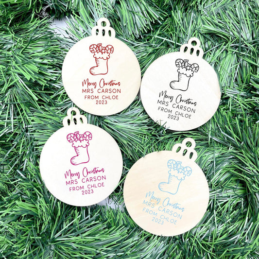 Personalised Teacher Bauble, Thank You Teacher Gift, Christmas Ornament for Teachers, End of Year Teacher Gift, Educator Appreciation Gift