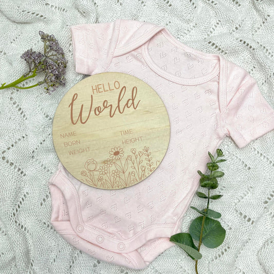 Birth announcement sign, floral baby birth sign, personalised baby plaque, birth plaque, newborn gift