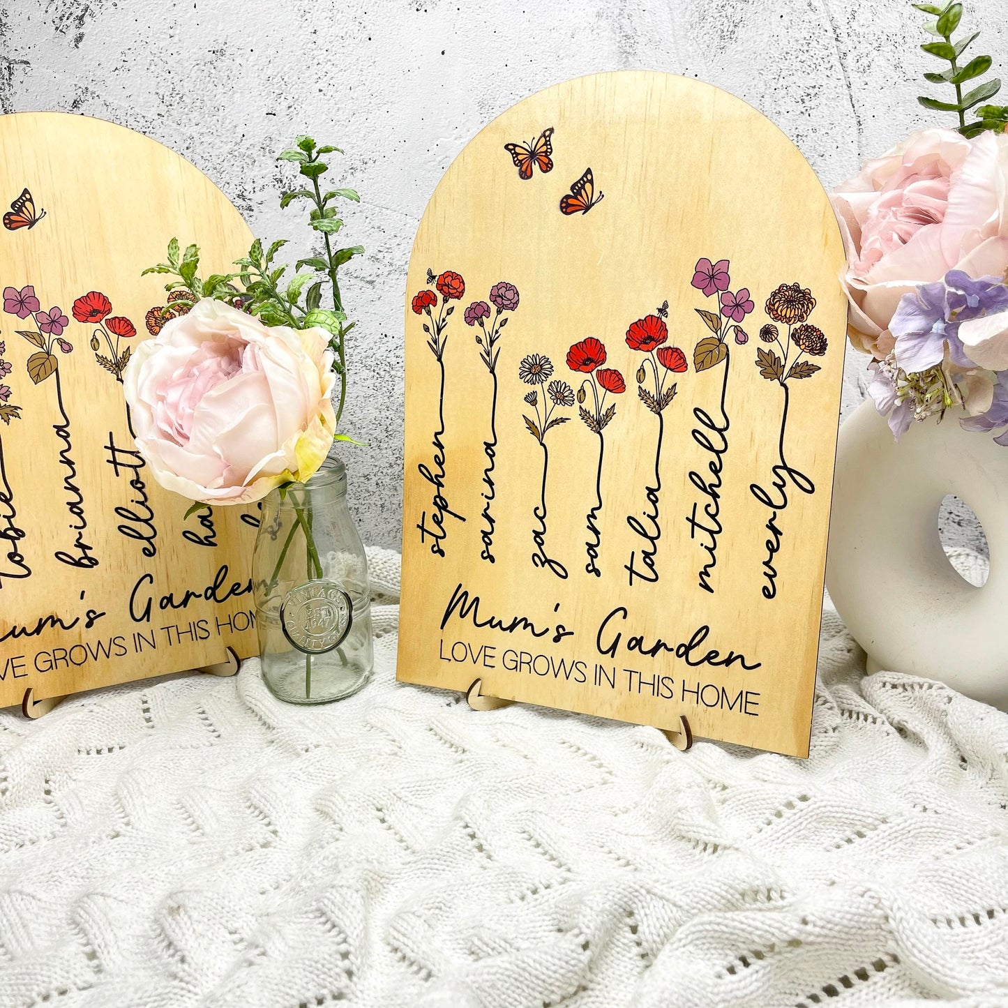 Mums garden, birth month sign, birth flower sign, grandparent gift