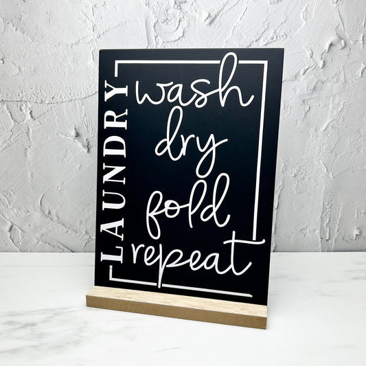 Wash fold Dry Laundry Sign - Seconds