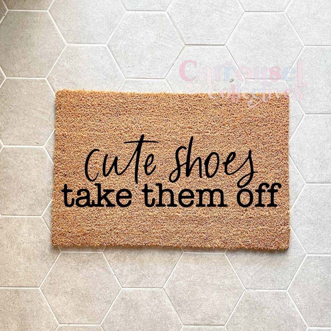 Cute shoes doormat, custom doormat, personalised doormat, door mat