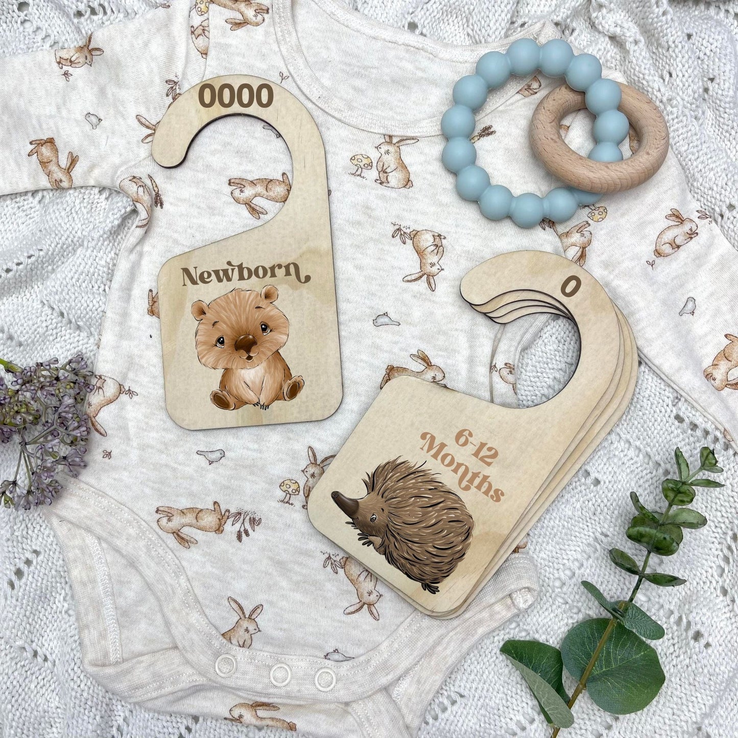 Nursery clothes dividers, baby clothing organiser, Aussie Animals, koala, kangaroo, kookaburra