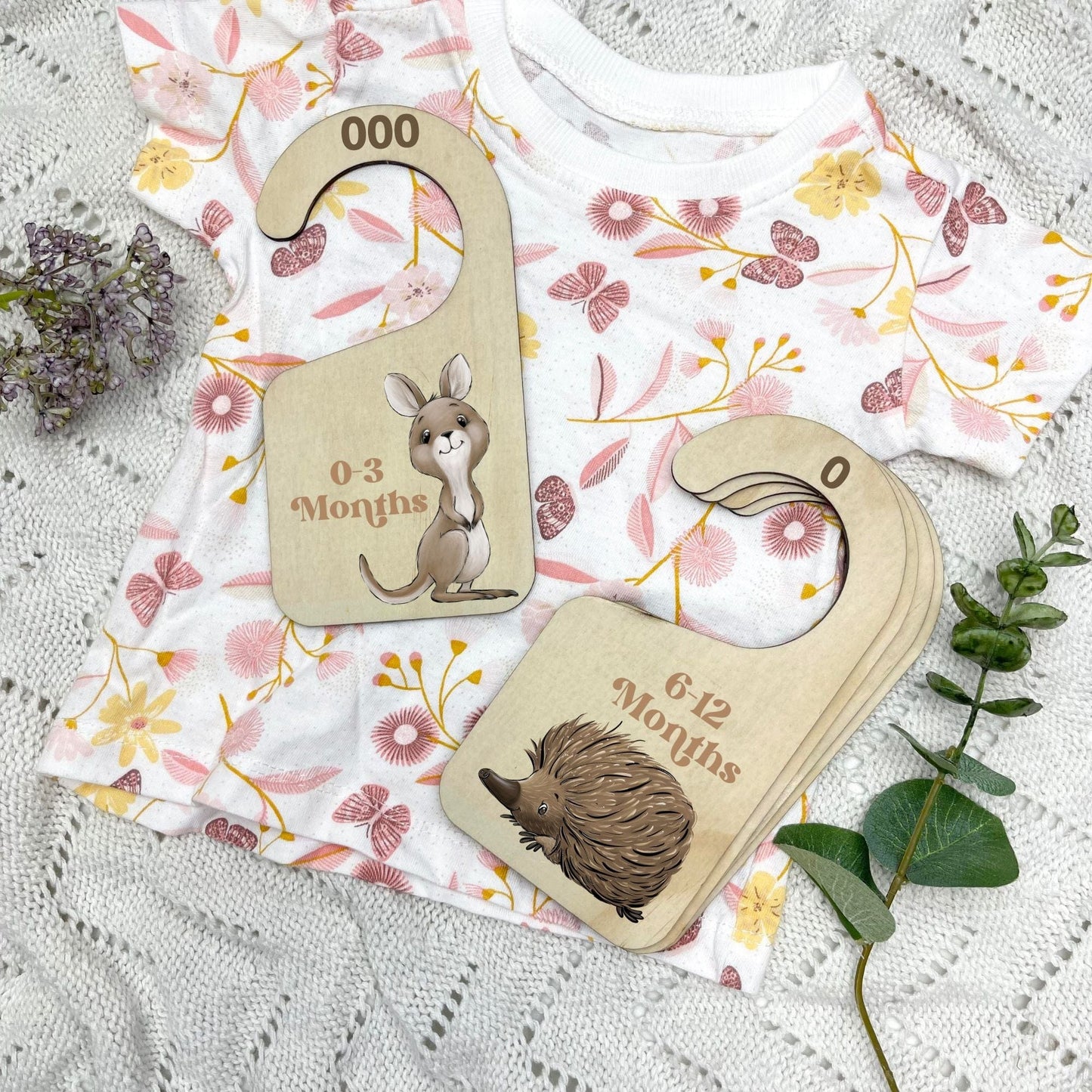 Nursery clothes dividers, baby clothing organiser, Aussie Animals, koala, kangaroo, kookaburra
