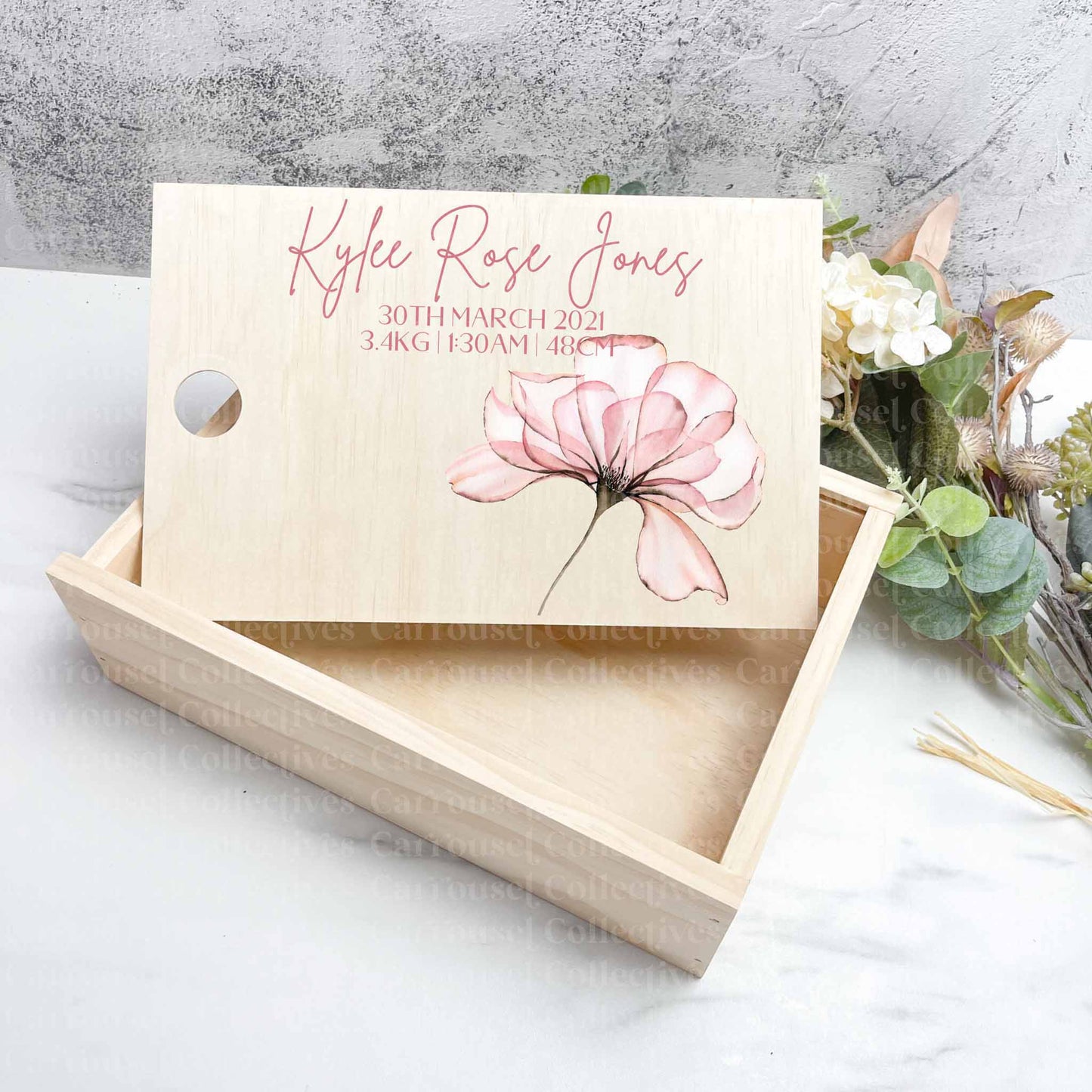 Floral arrangement baby keepsake boxes - Memories box