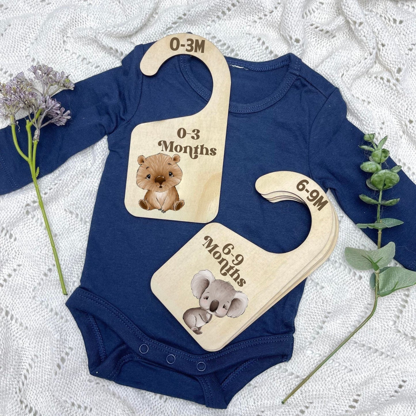 Nursery clothes dividers, baby clothing organiser, Aussie Animals, koala, kangaroo, kookaburra