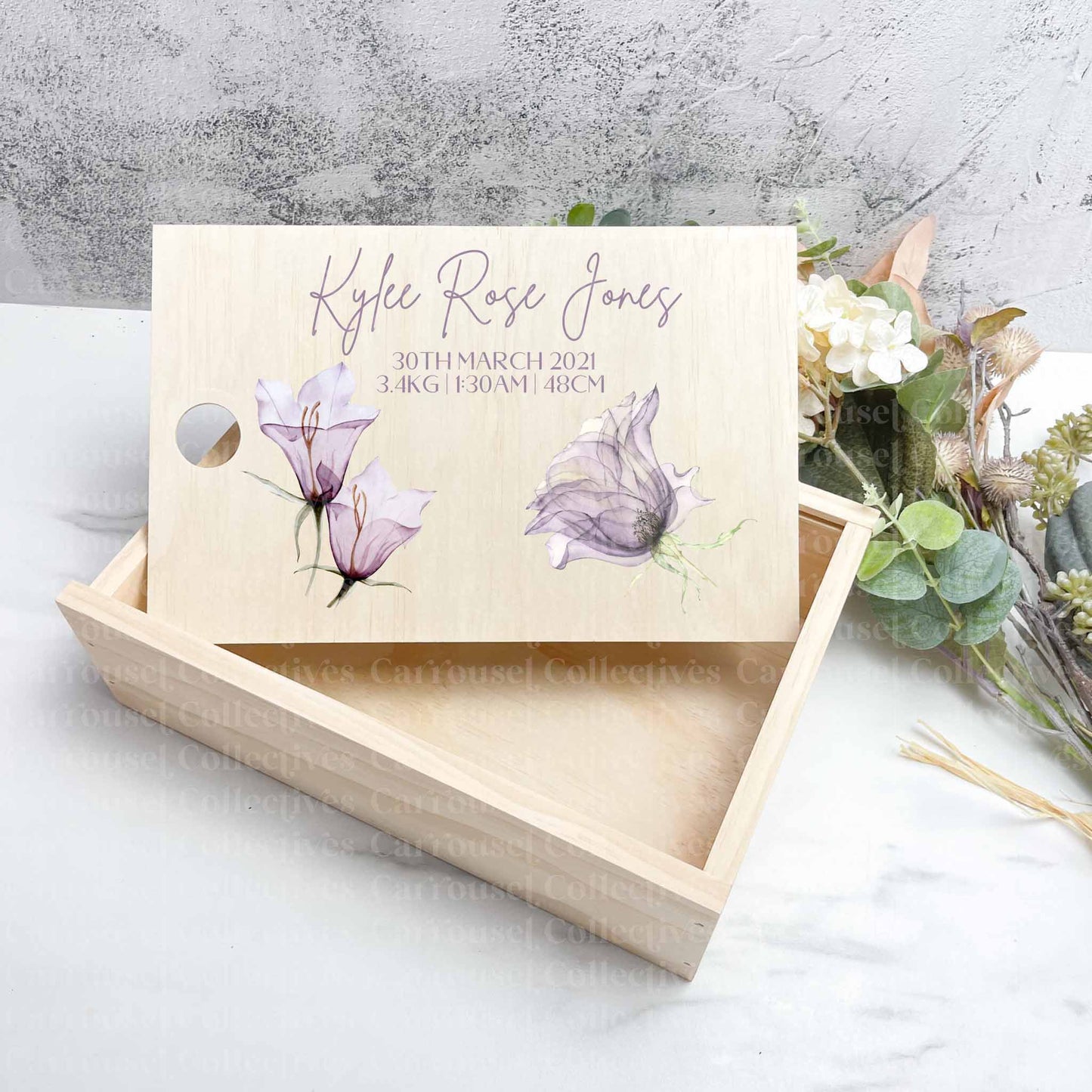 Floral arrangement baby keepsake boxes - Memories box