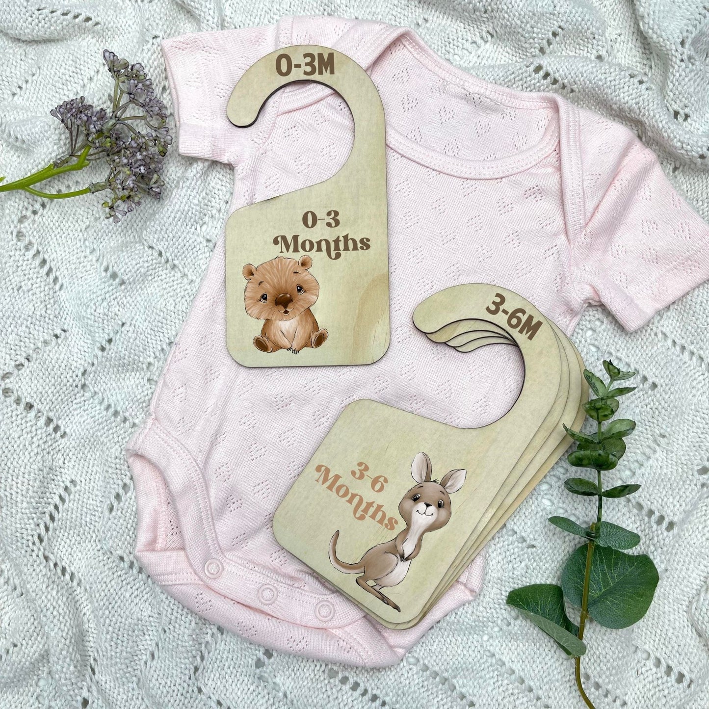 Nursery clothes dividers, baby clothing organiser, Aussie Animals, koala, kangaroo, kookaburra