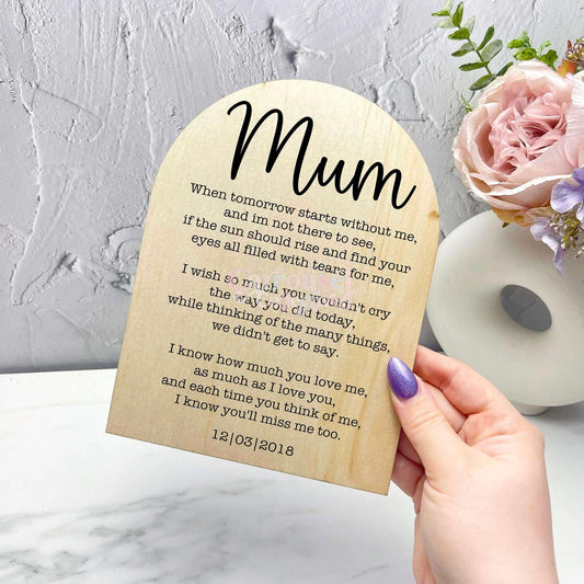 Mum memorial grief sign, memorial quote sign, heaven quote sign, grief sign s23