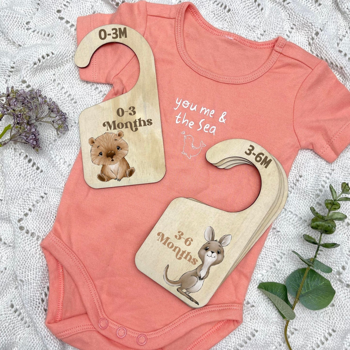 Nursery clothes dividers, baby clothing organiser, Aussie Animals, koala, kangaroo, kookaburra