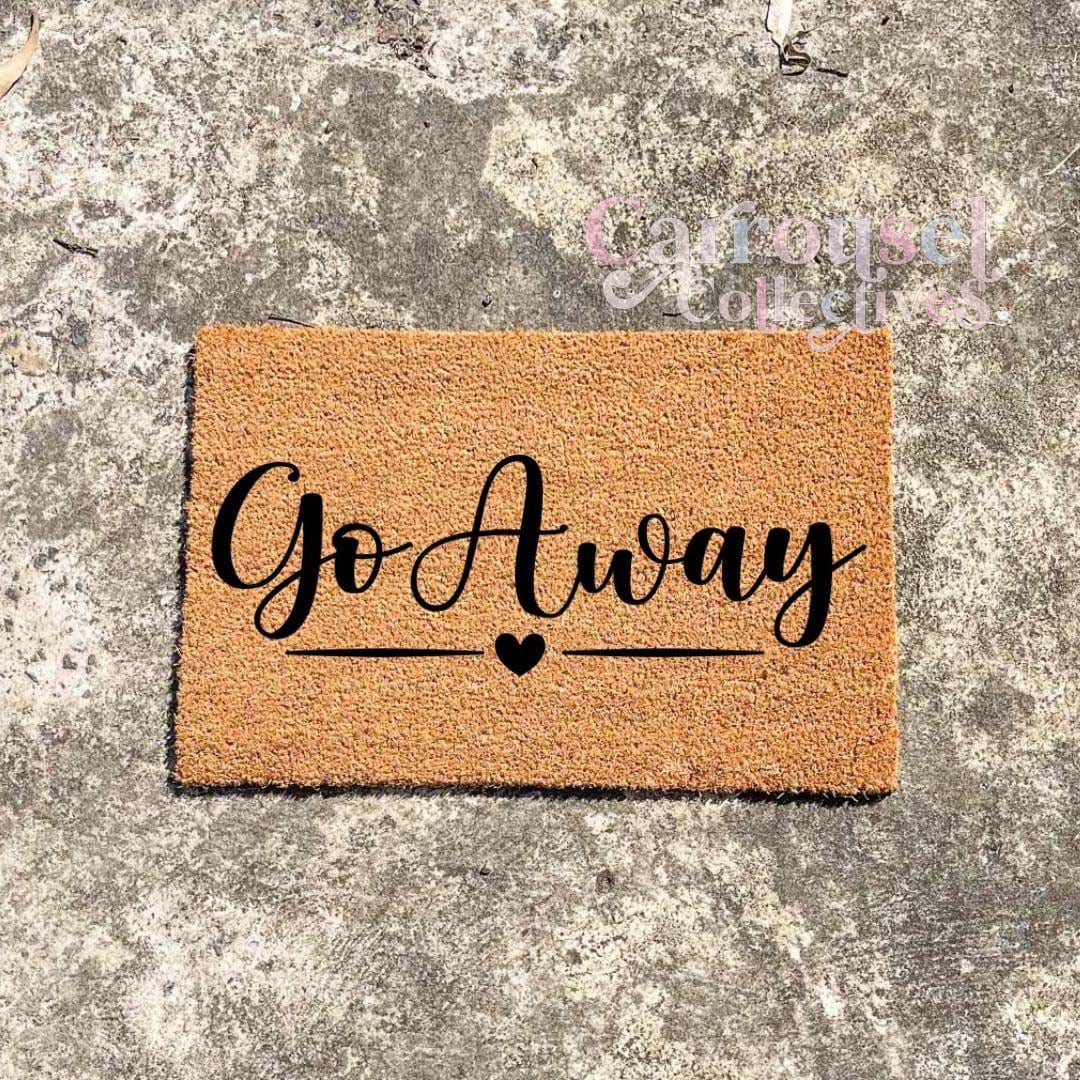 Go away doormat, custom doormat, personalised doormat, door mat