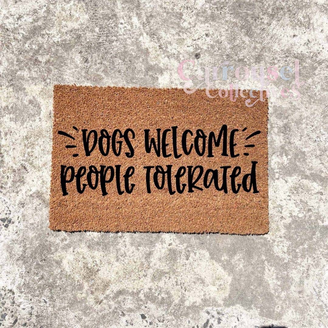 Dogs welcome doormat, custom doormat, personalised doormat, door mat