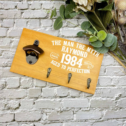 Personalised 40th Birthday beer sign, 1983 beer sign gift, 1984 birthday, 40th celebration, bottle opener sign