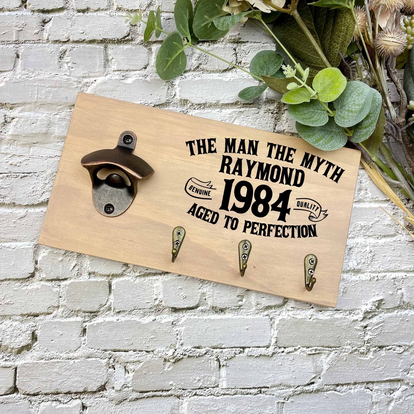 Personalised 40th Birthday beer sign, 1983 beer sign gift, 1984 birthday, 40th celebration, bottle opener sign