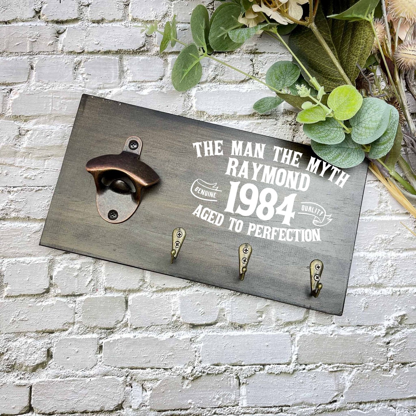 Personalised 40th Birthday beer sign, 1983 beer sign gift, 1984 birthday, 40th celebration, bottle opener sign