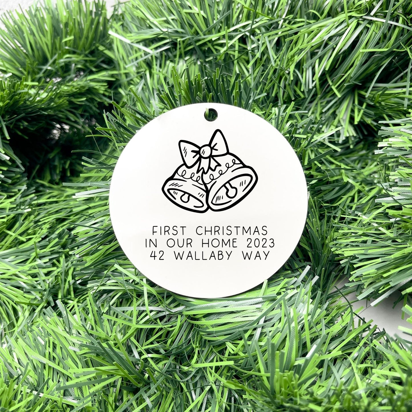 Personalised first Christmas in new home bauble, Housewarming Ornament, Cozy Home Decoration, new home bauble, holiday decor, christmas tree