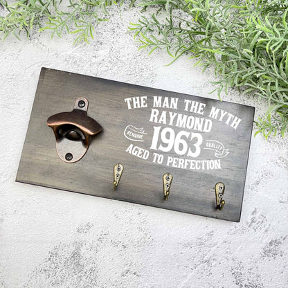 Personalised 60th Birthday beer sign, 1963 beer sign gift, 1964 birthday, 60th celebration, bottle opener sign