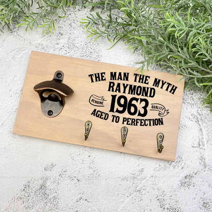 Personalised 60th Birthday beer sign, 1963 beer sign gift, 1964 birthday, 60th celebration, bottle opener sign