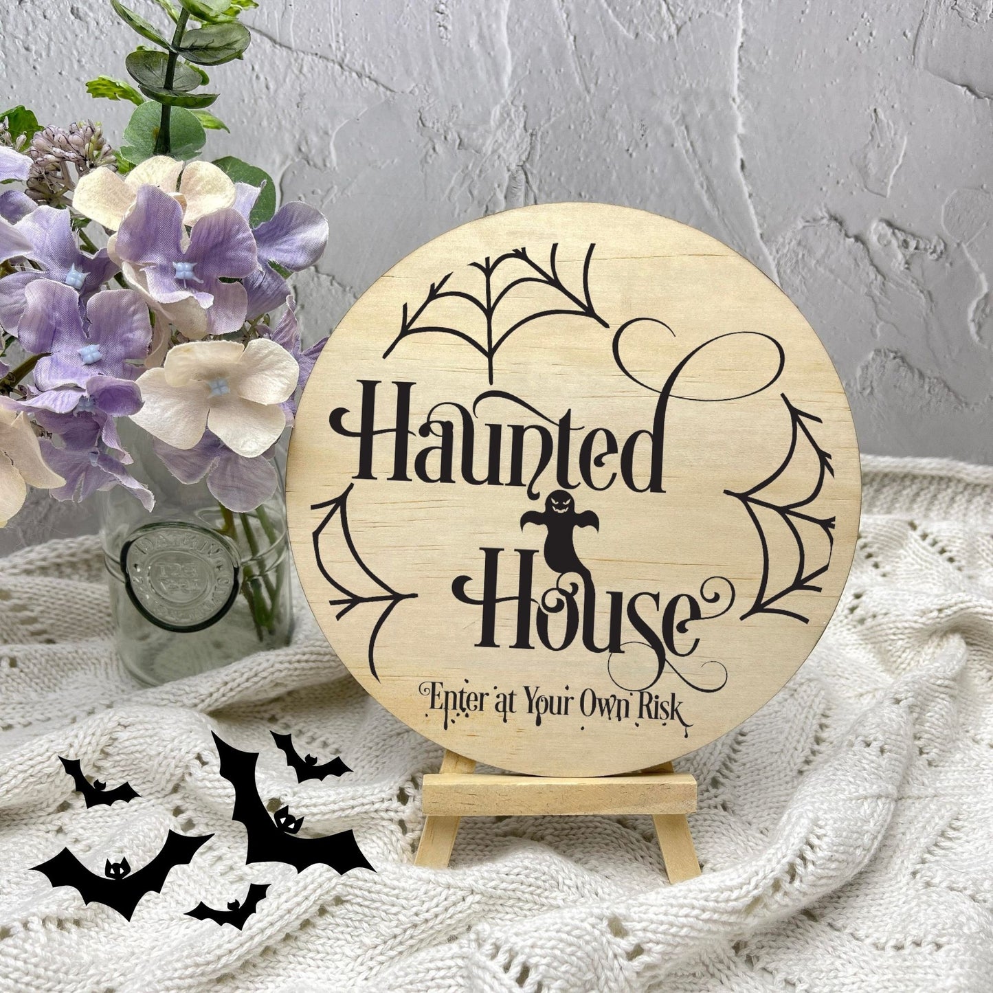 Haunted House sign, Halloween Decor, Spooky Vibes, hocus pocus sign, trick or treat decor, haunted house h27