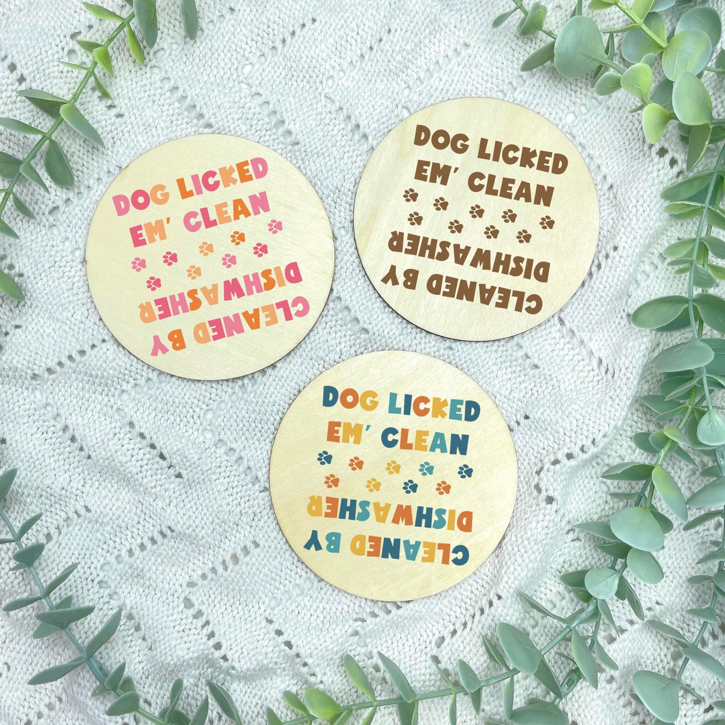 Dog licked it, dishwasher magnet, clean and dirty magnet, kitchen utensil