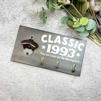 Classic 30th Birthday beer sign, 1993 beer sign gift, 1994 birthday, 30th celebration, bottle opener sign