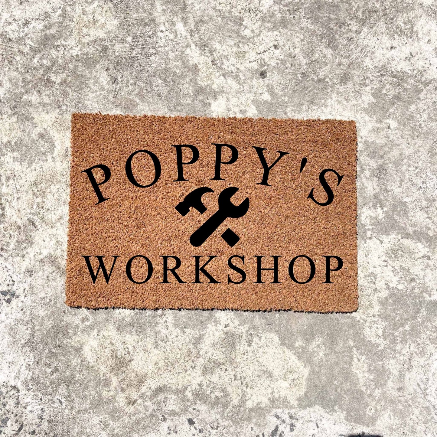 Poppy's Workshop doormat, fathers day gift, gifts for him, birthday gift, dad doormat, grandpa doormat