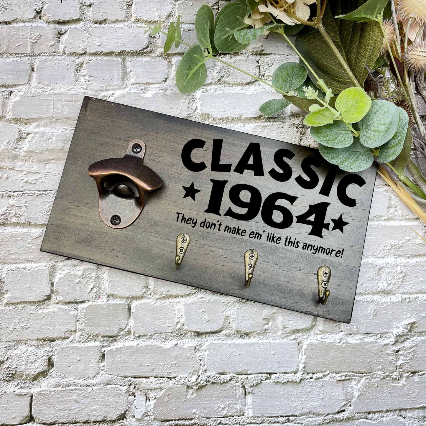 Classic 60th Birthday beer sign, 1963 beer sign gift, 1964 birthday, 60th celebration, bottle opener sign