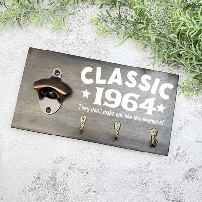 Classic 60th Birthday beer sign, 1963 beer sign gift, 1964 birthday, 60th celebration, bottle opener sign