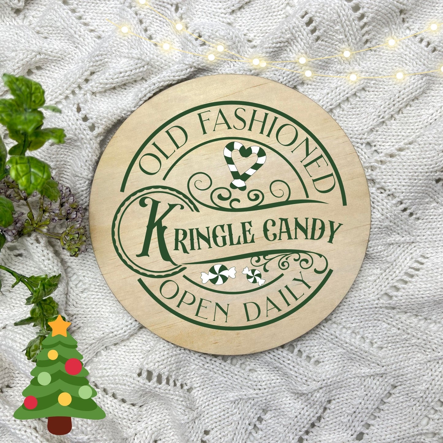 Old Fashioned Kringle Candy Sign, Seasonal Decor, Holidays decor, Christmas Decor, festive decorations c15