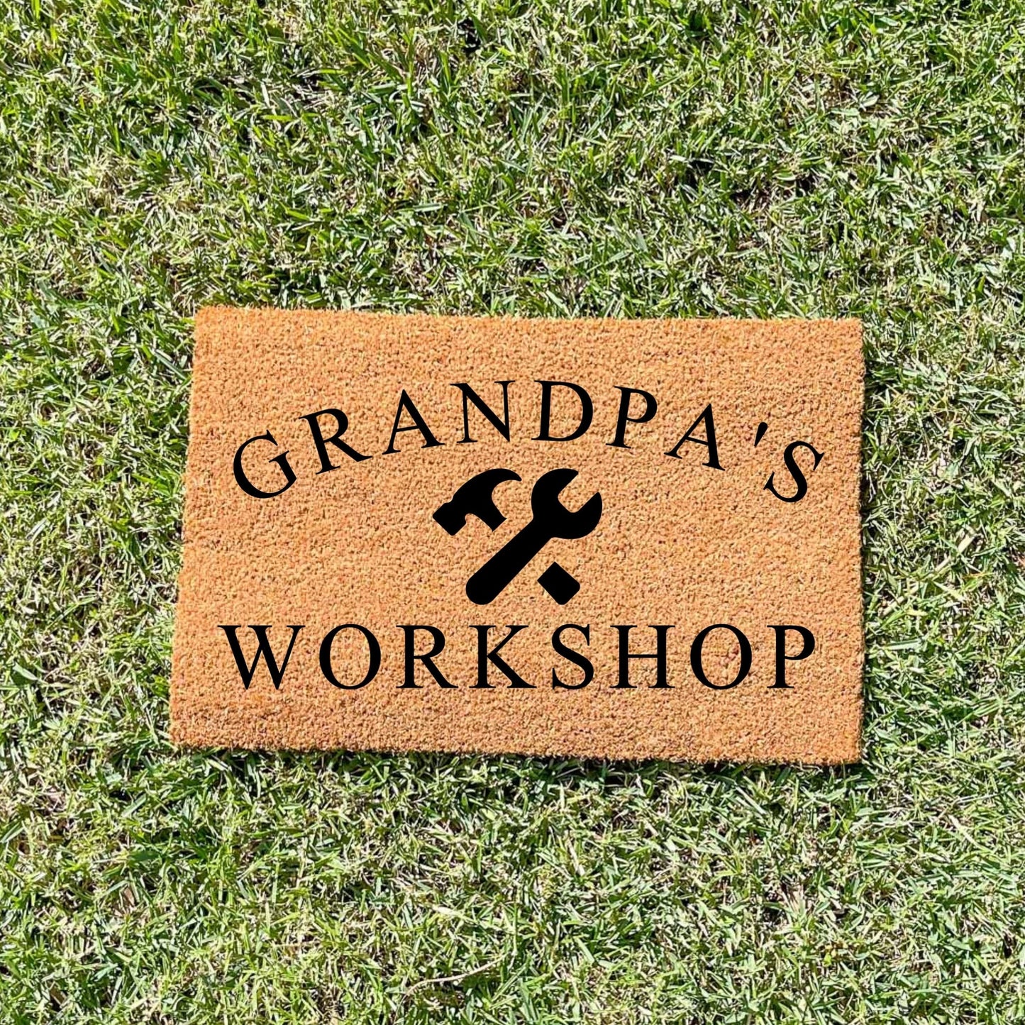 Grandpa's Workshop doormat, fathers day gift, gifts for him, birthday gift, dad doormat, grandpa doormat