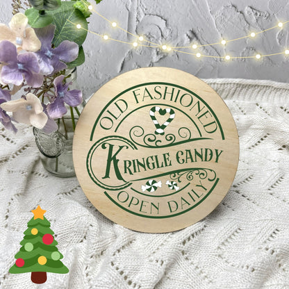 Old Fashioned Kringle Candy Sign, Seasonal Decor, Holidays decor, Christmas Decor, festive decorations c15
