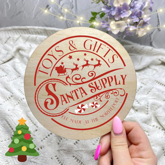 Santa Supply Toys and Gifts Sign, Seasonal Decor, Holidays decor, Christmas Decor, festive decorations c16