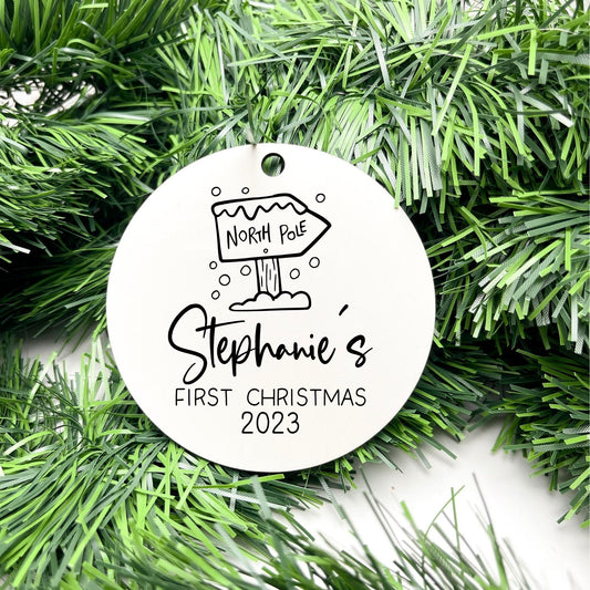 Personalised First Christmas bauble, Baby Keepsake, baby bauble, Custom Ornament, First Holiday ornament, baby first christmas ornament