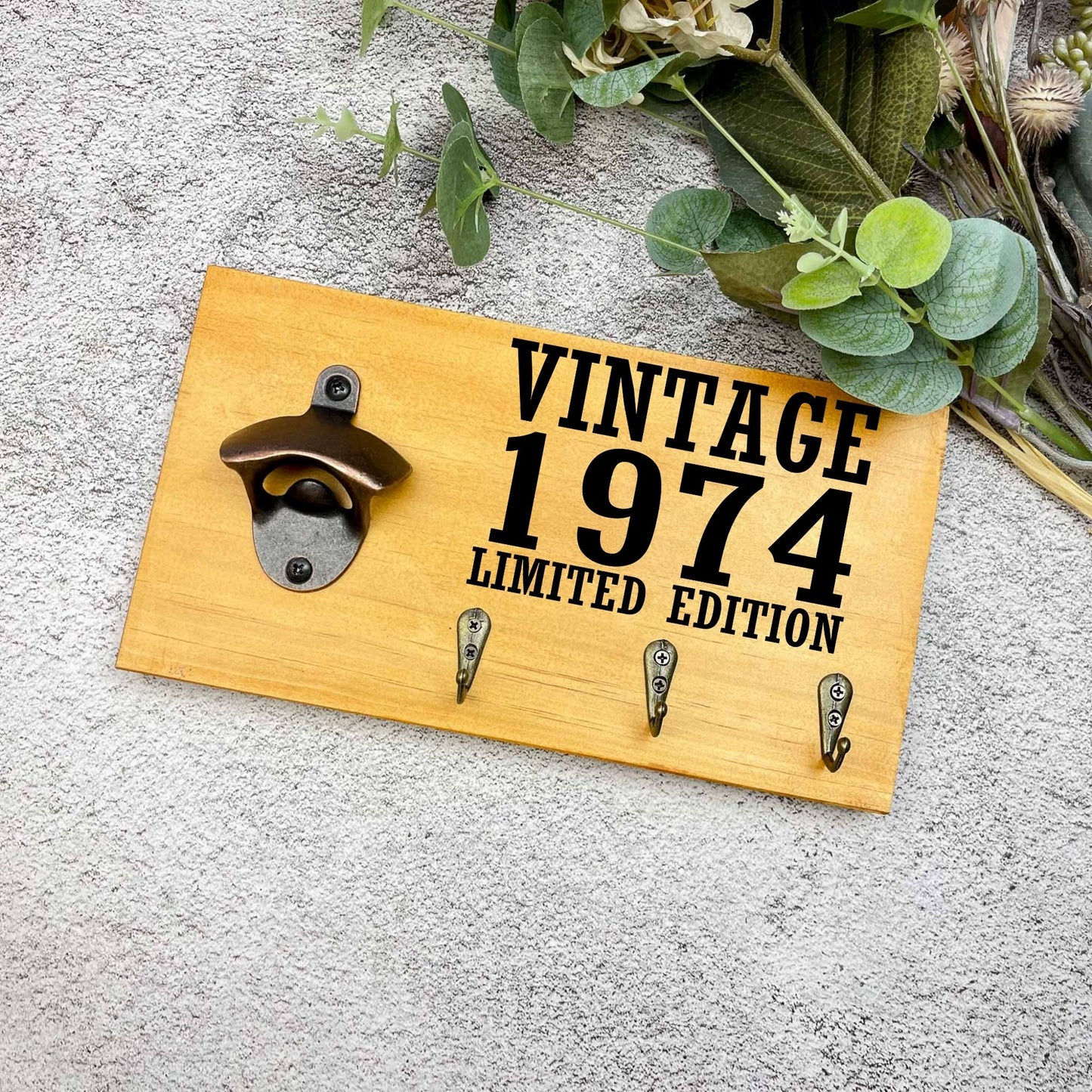 Vintage 50th Birthday beer sign, 1973 beer sign gift, 1974 birthday, 50th celebration, bottle opener sign