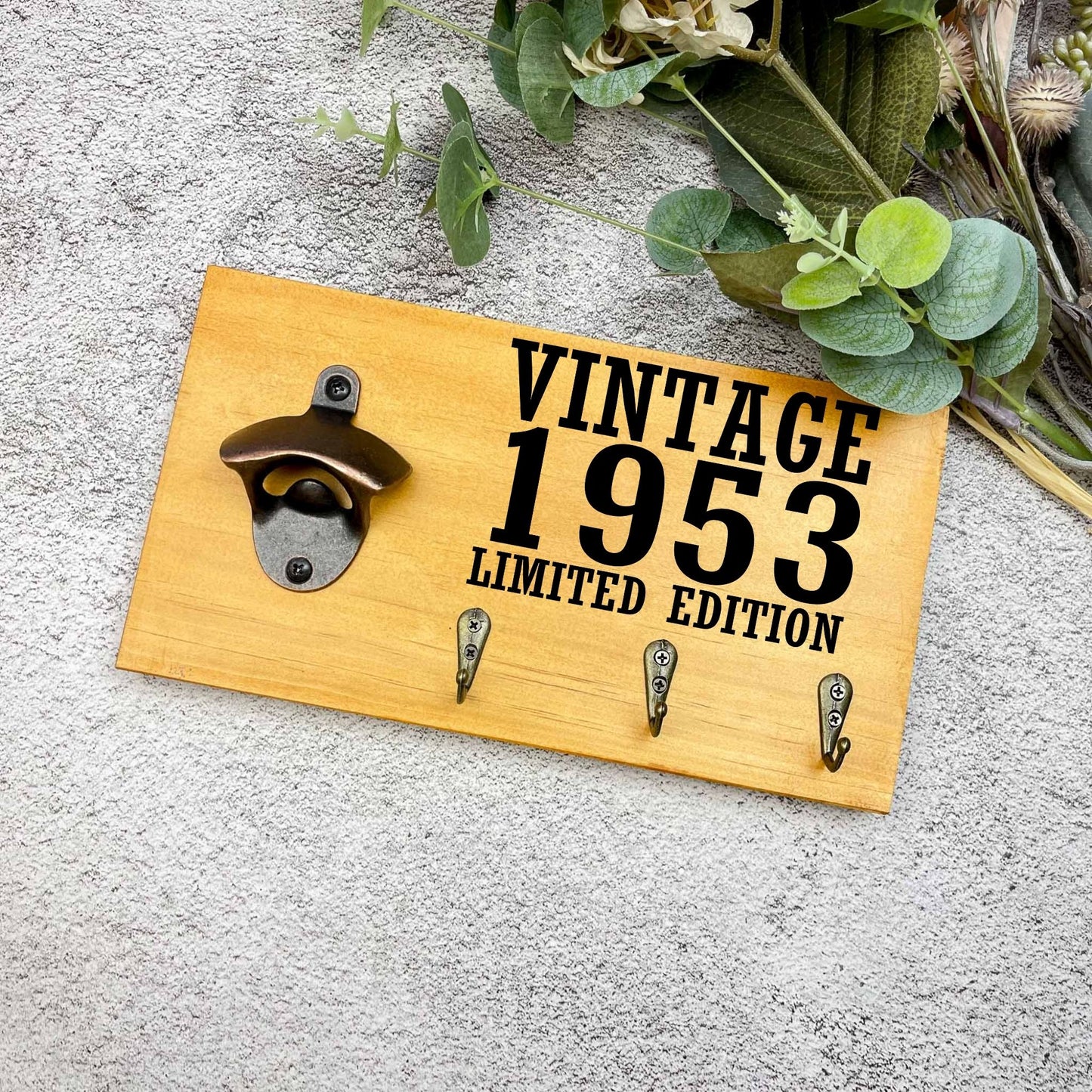 Vintage 70th Birthday beer sign, 1953 beer sign gift, 1954 birthday, 70th celebration, bottle opener sign