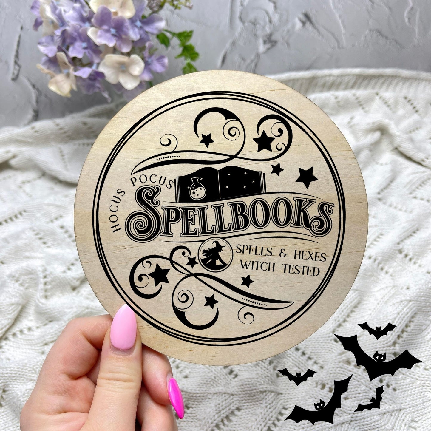 Spell Books sign, Halloween Decor, Spooky Vibes, hocus pocus sign, trick or treat decor, haunted house h17