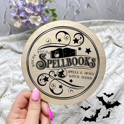 Spell Books sign, Halloween Decor, Spooky Vibes, hocus pocus sign, trick or treat decor, haunted house h17