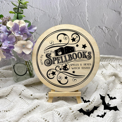 Spell Books sign, Halloween Decor, Spooky Vibes, hocus pocus sign, trick or treat decor, haunted house h17