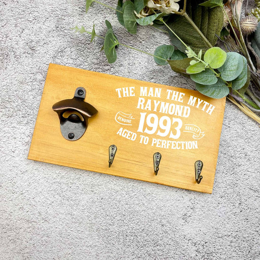 Personalised 30th Birthday beer sign, 1993 beer sign gift, 1994 birthday, 30th celebration, bottle opener sign