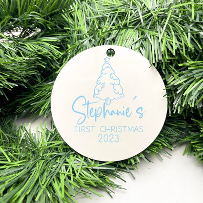 Personalised First Christmas bauble, Baby Keepsake, baby bauble, Custom Ornament, First Holiday ornament, baby first christmas ornament