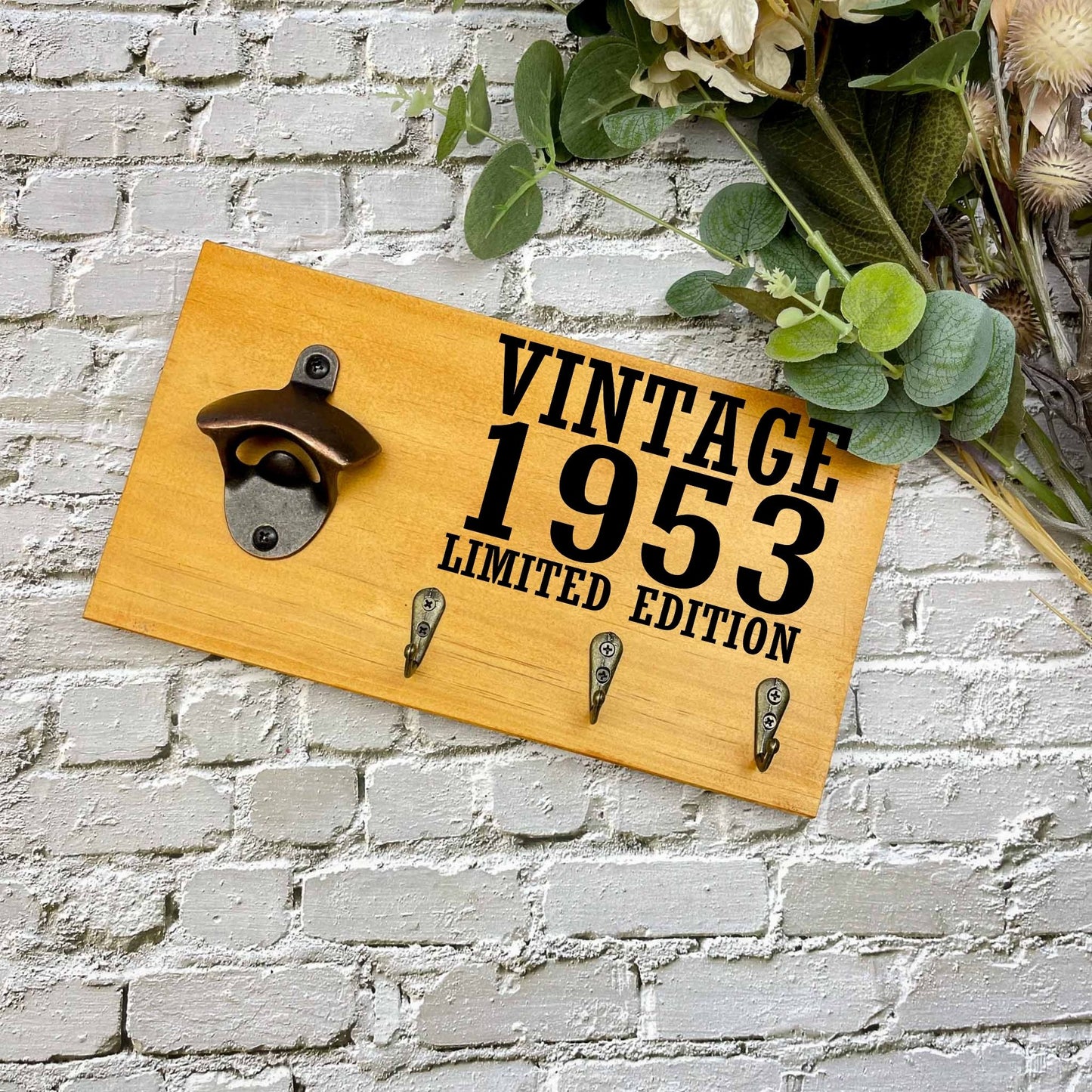 Vintage 70th Birthday beer sign, 1953 beer sign gift, 1954 birthday, 70th celebration, bottle opener sign