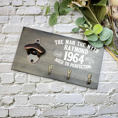 Personalised 60th Birthday beer sign, 1963 beer sign gift, 1964 birthday, 60th celebration, bottle opener sign